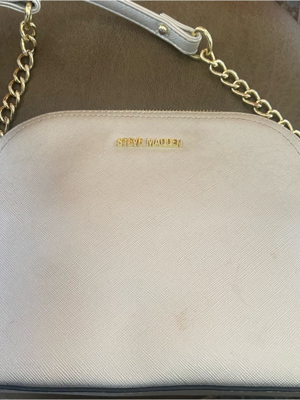 Steve Madden Silver with Gold Chain Crossbody - lined inside - designer quality